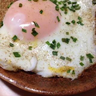 乾燥わけぎの目玉焼き(*^^*)☆